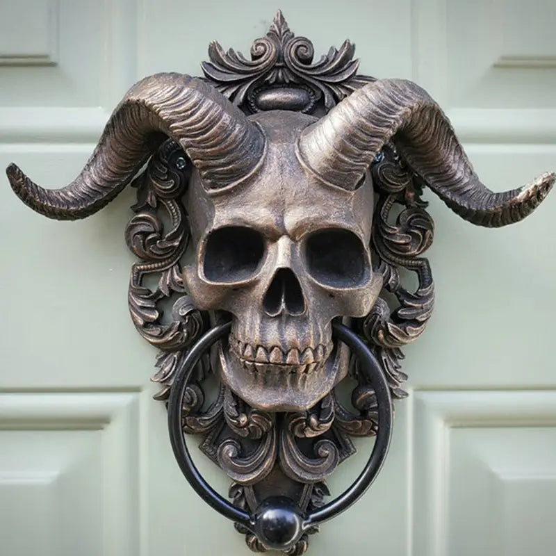Horned Omen Goat-Skull Wall Accent, product view 2