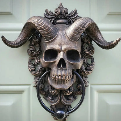 Horned Omen Goat-Skull Wall Accent, product view 2