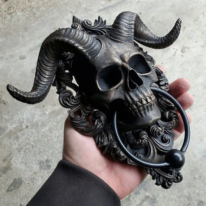Horned Omen Goat-Skull Wall Accent, product view 4