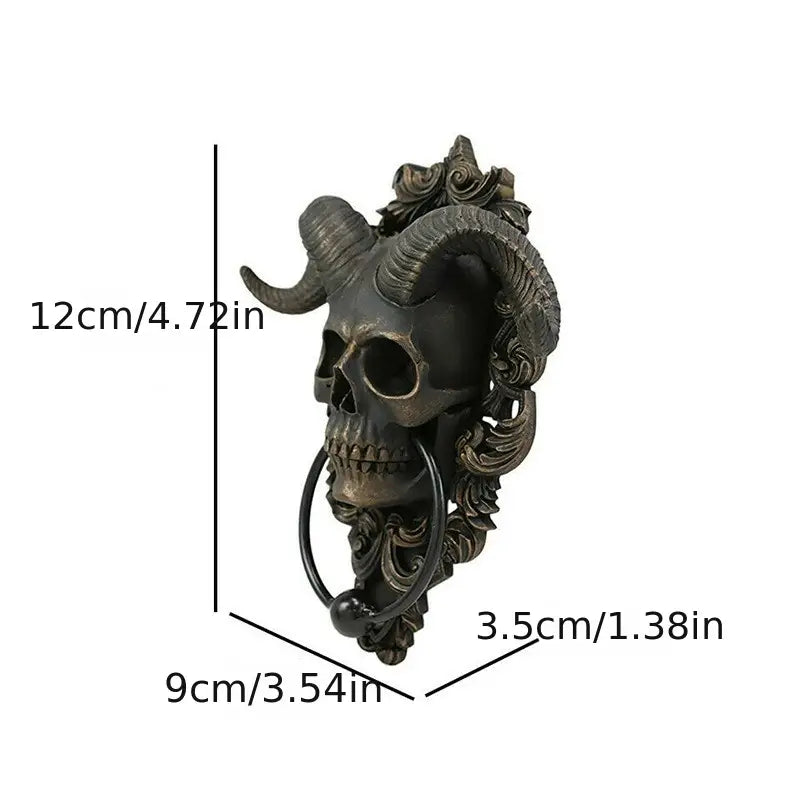 Horned Omen Goat-Skull Wall Accent, product view 5