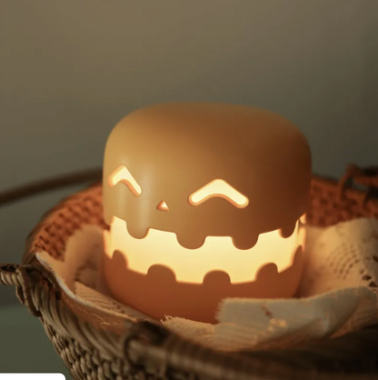 Pumpkin-shaped rechargeable bedside lamp, additional view