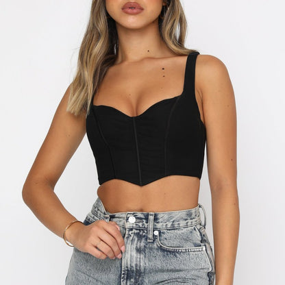 Lattice Square-Neck Mesh Corset Top product view 10
