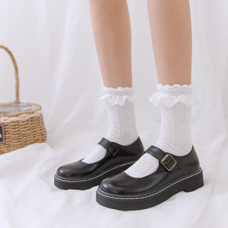 Little Mourning Lace-Trim Ankle Socks, product view 2