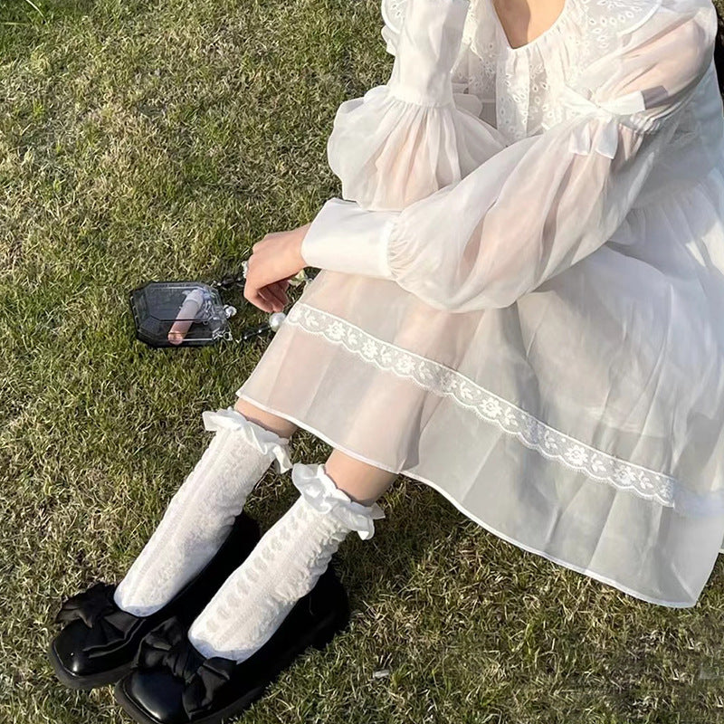 Little Mourning Lace-Trim Ankle Socks, product view 3