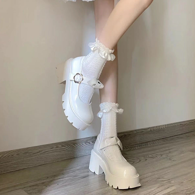 Little Mourning Lace-Trim Ankle Socks, product view 4