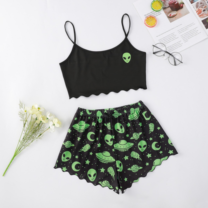 Midnight Motif two-piece lounge set, printed design 10