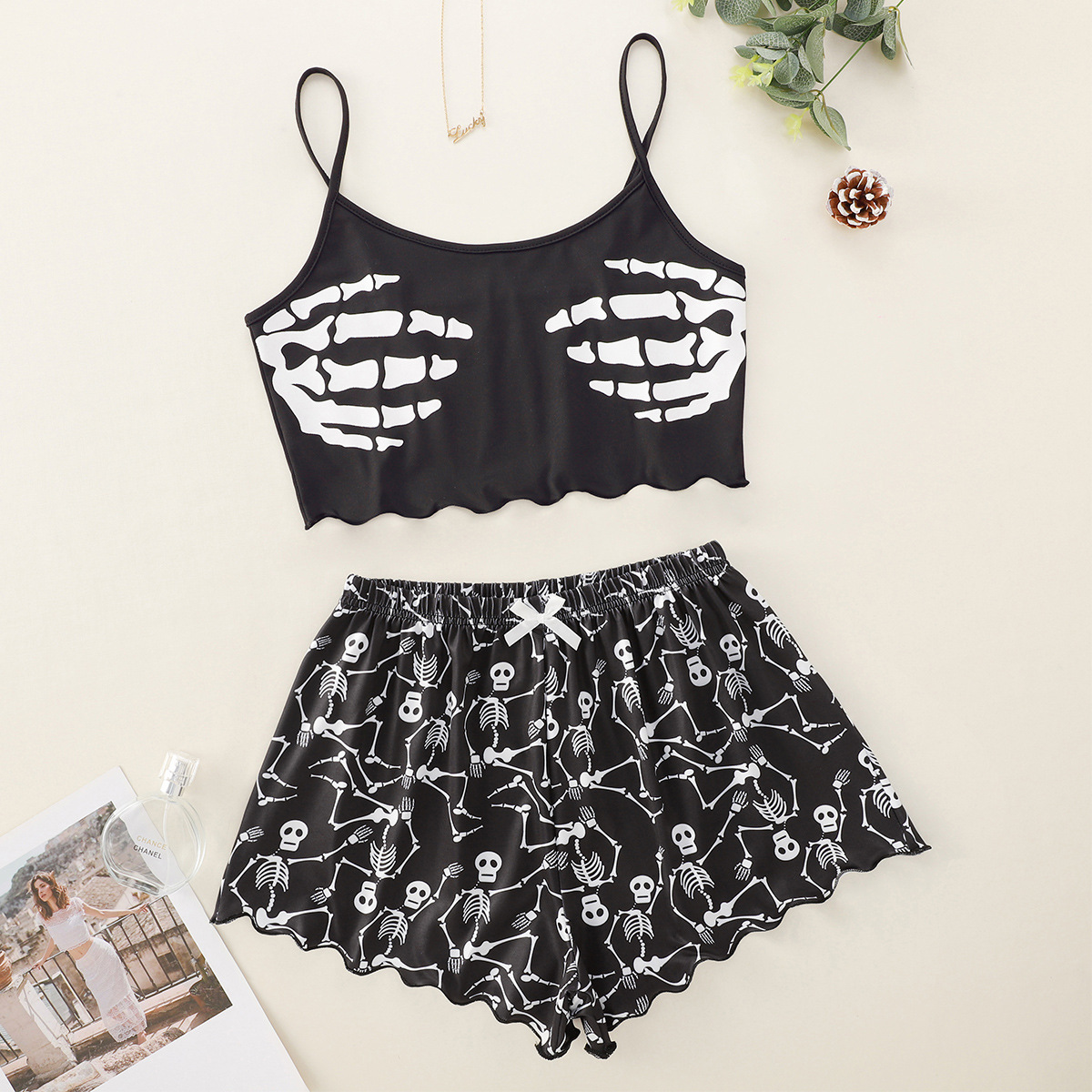 Midnight Motif two-piece lounge set, printed design 22