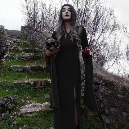 Midnight Wake Lace Bell-Sleeve Dress, product view 4