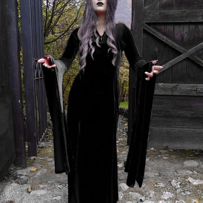 Midnight Wake Lace Bell-Sleeve Dress, product view 5