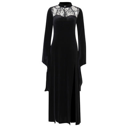 Midnight Wake Lace Bell-Sleeve Dress, product view 8