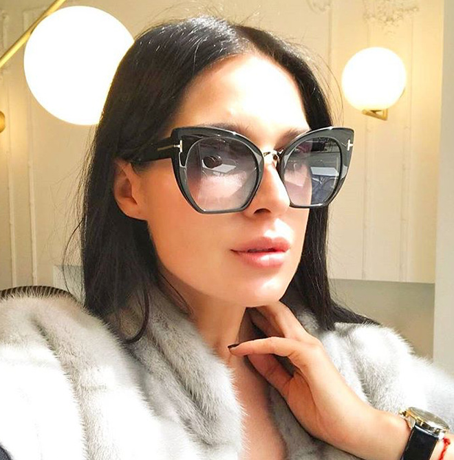 Mirror Signal Reflective Cat-Eye Sunglasses, product view 1