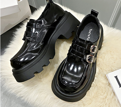 Night Faculty Leather Platform Loafers, product view 3