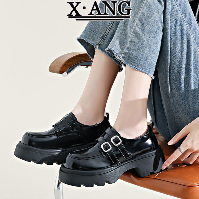 Night Faculty Leather Platform Loafers, product view 7