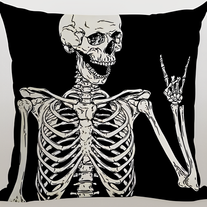 Ossuary skull linen pillowcase, alternate design 3