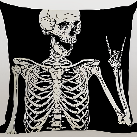 Ossuary skull linen pillowcase, product view