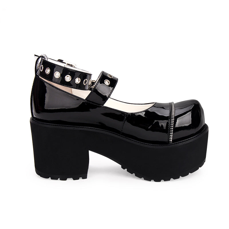 Patent Vice Buckle Platform Heels, product view 2