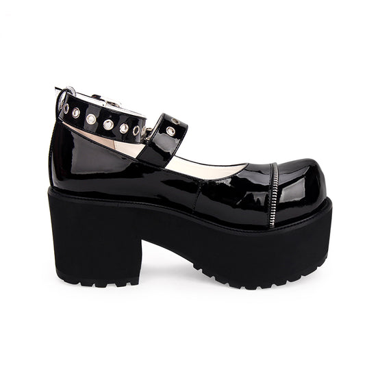 Patent Vice Buckle Platform Heels, product view 2