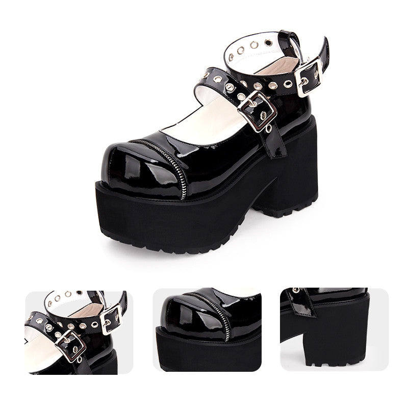 Patent Vice Buckle Platform Heels, product view 3