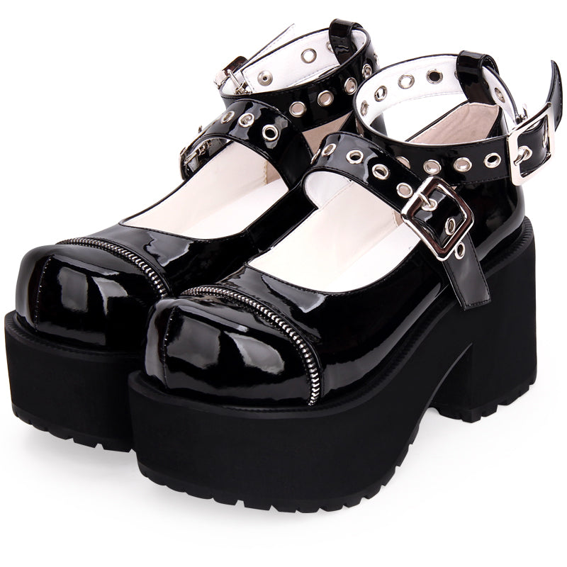 Patent Vice Buckle Platform Heels, product view 4