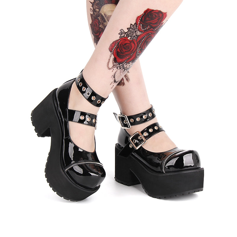 Patent Vice Buckle Platform Heels, product view 8