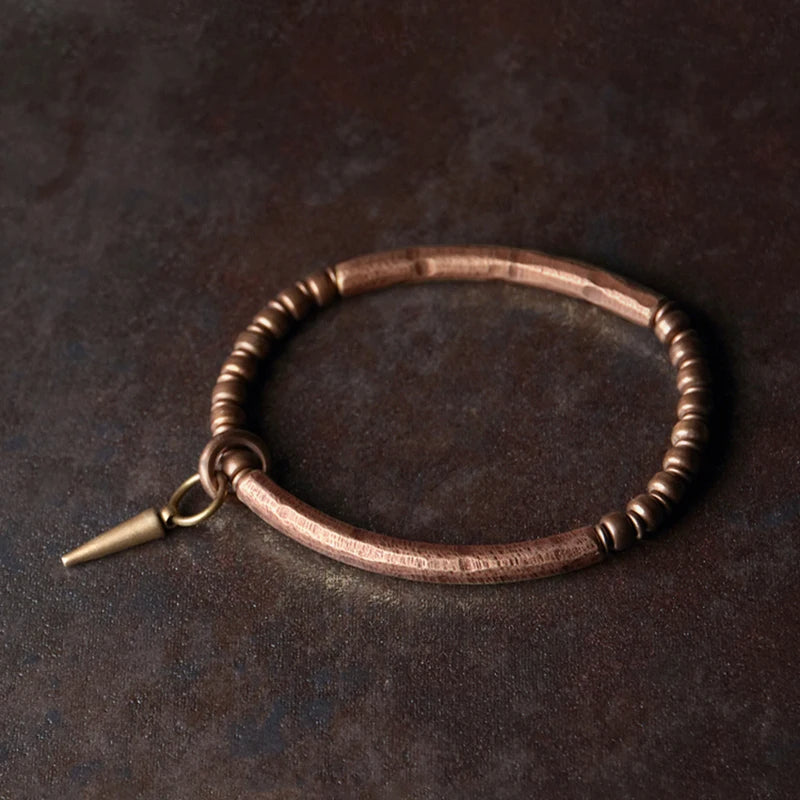 Patina Hammered Copper Cuff, product view 7