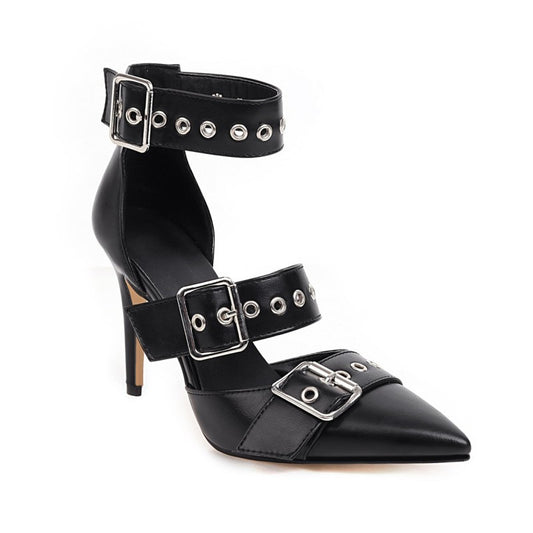 Precise Threat Buckle Stiletto Heels, product view 2