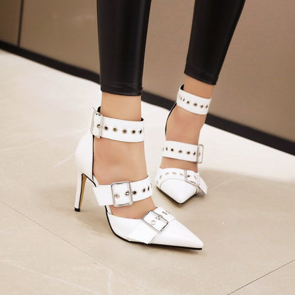 Precise Threat Buckle Stiletto Heels, product view 4