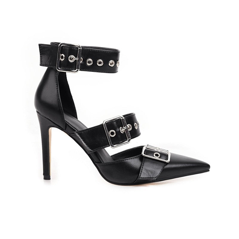 Precise Threat Buckle Stiletto Heels, product view 8