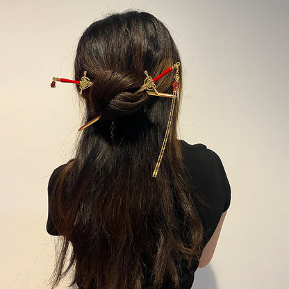 Red Oath Sword-Drop Hairpin, product view 3