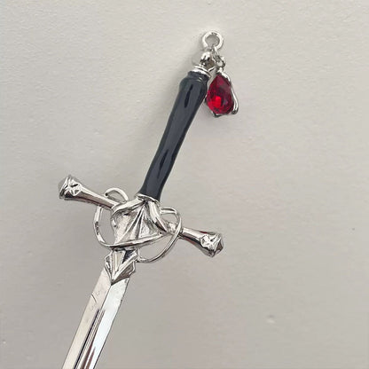 Red Oath Sword-Drop Hairpin, product view 6