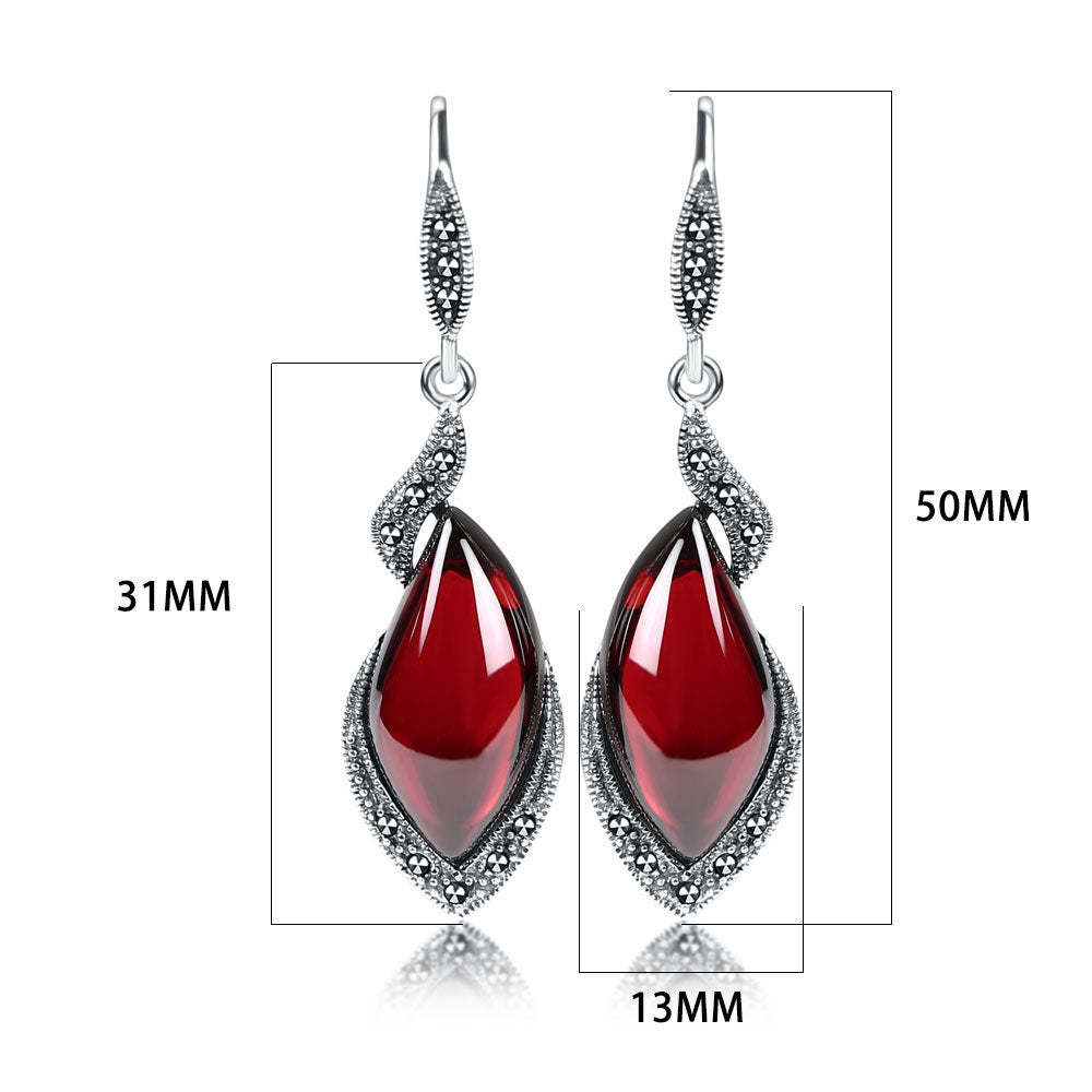 Relic Drop S925 earrings with coloured stone detail, product view