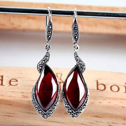 Relic Drop S925 stone earrings, alternate product view