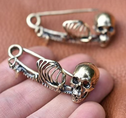 Reliquary gothic skull brooch, alternate product view