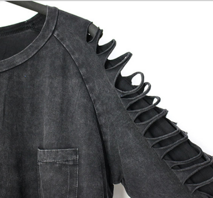 Ruinline Distressed Fringe Long-Sleeve Tee product view 2