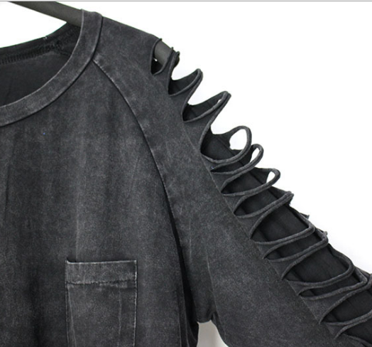 Ruinline Distressed Fringe Long-Sleeve Tee product view 2