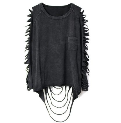 Ruinline Distressed Fringe Long-Sleeve Tee product view 3