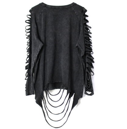 Ruinline Distressed Fringe Long-Sleeve Tee product view 5