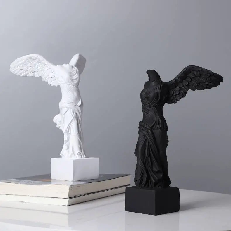 Silent Saint gothic headless angel statue, detail view