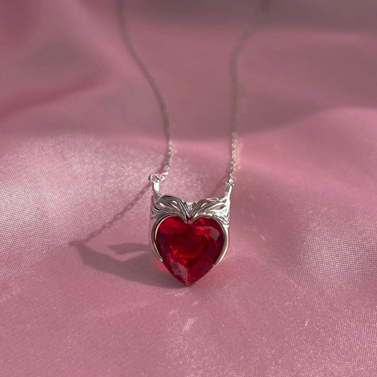 Tender Evidence Zircon Heart Necklace, product view 2
