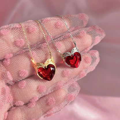 Tender Evidence Zircon Heart Necklace, product view 5