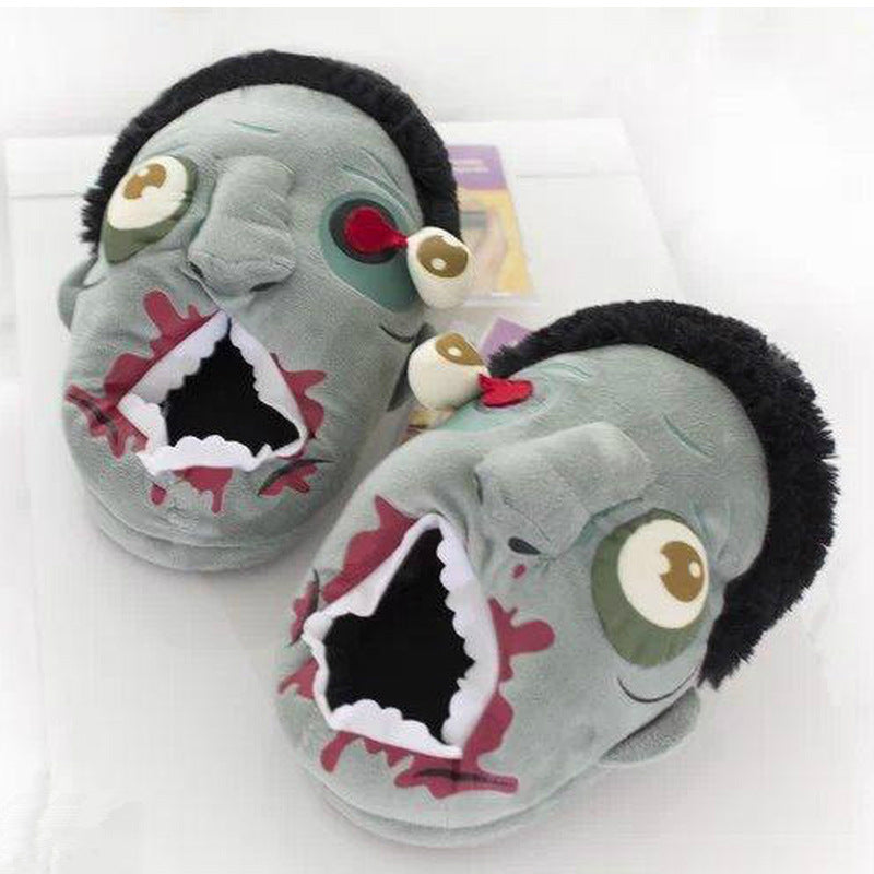 Undead zombie-inspired velvet slippers, alternate product view