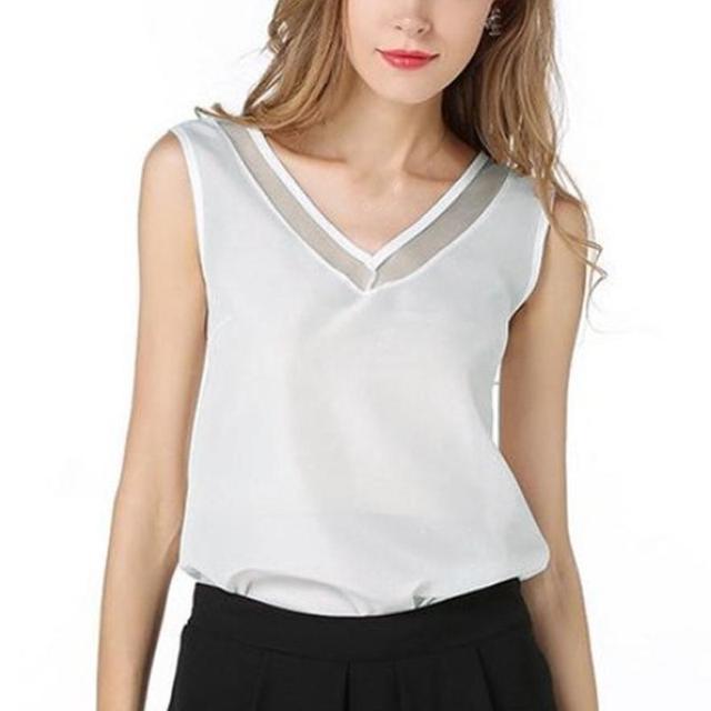 Veilpoint V-Neck Chiffon Vest Top product view 3