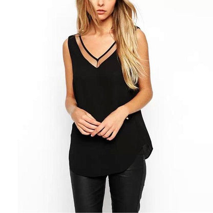 Veilpoint V-Neck Chiffon Vest Top product view 11